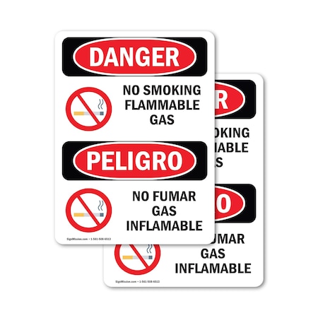 Signmission 10 in Width, Vinyl Decal, Rectangle, Bilingual OS-2PACK-DS-D-1014-VS-1485